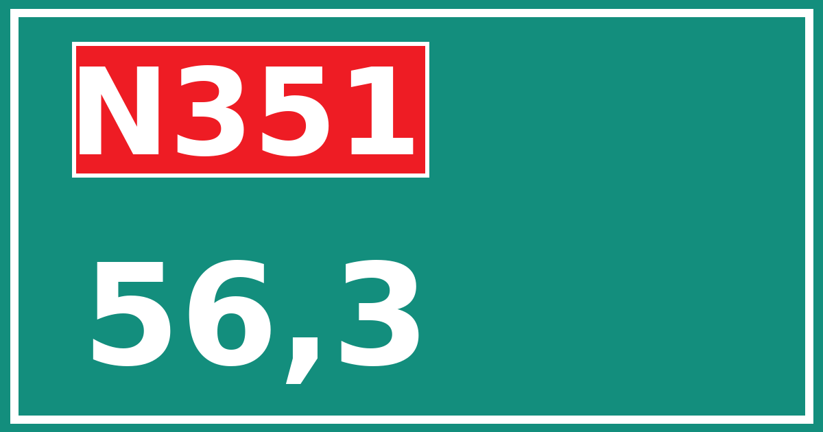 Hectometerbord N351 56,3