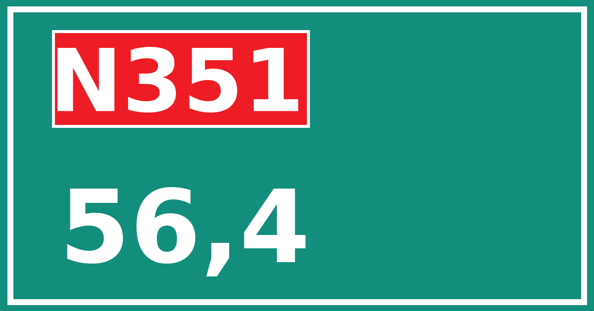 Hectometerbord N351 56,4