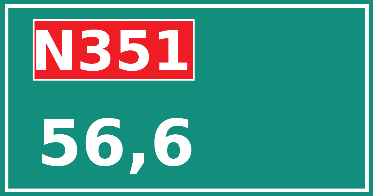 Hectometerbord N351 56,6