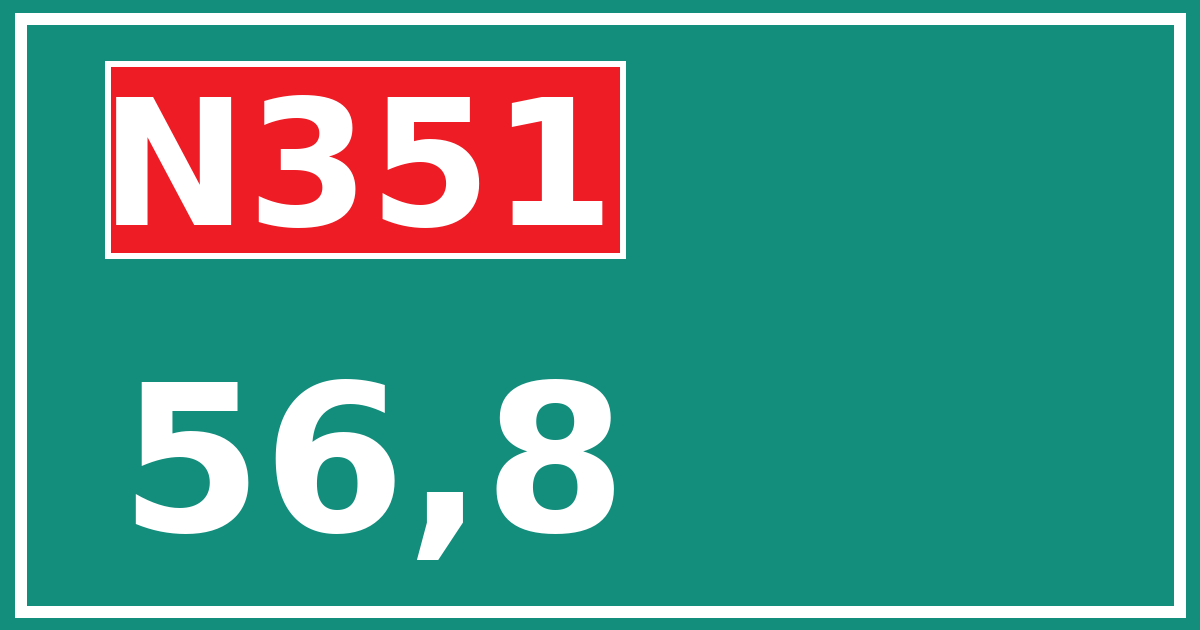 Hectometerbord N351 56,8