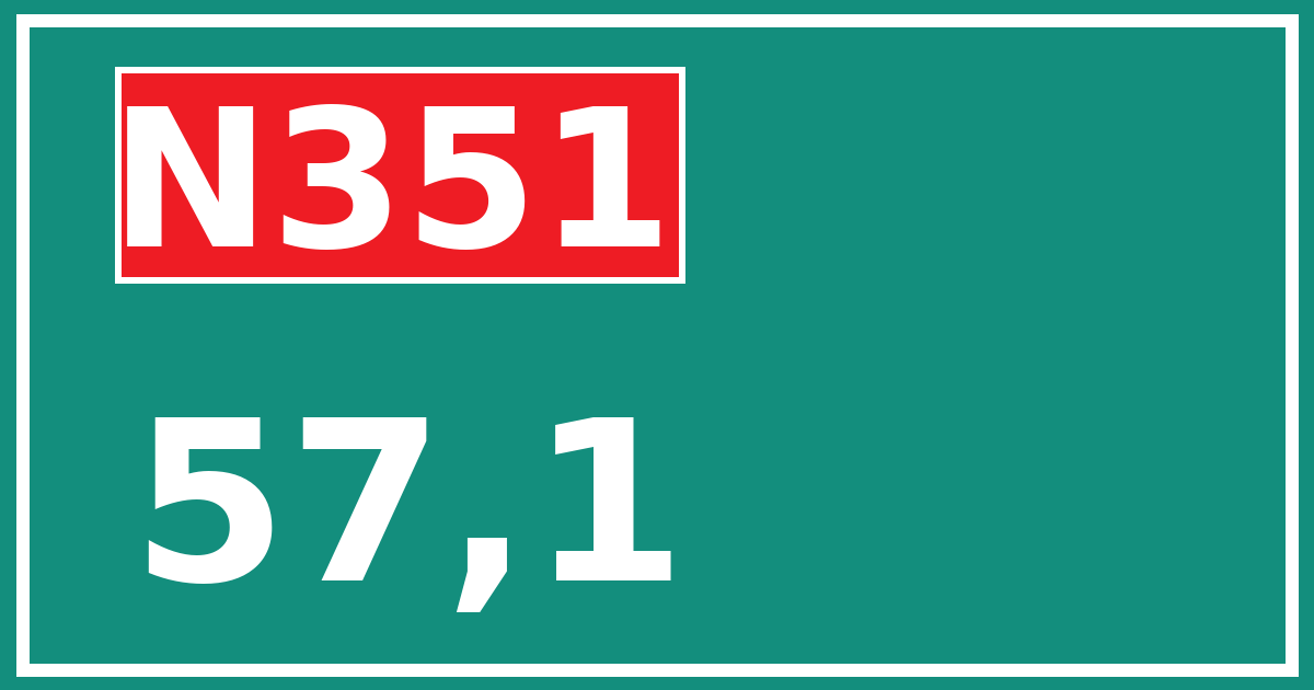 Hectometerbord N351 57,1