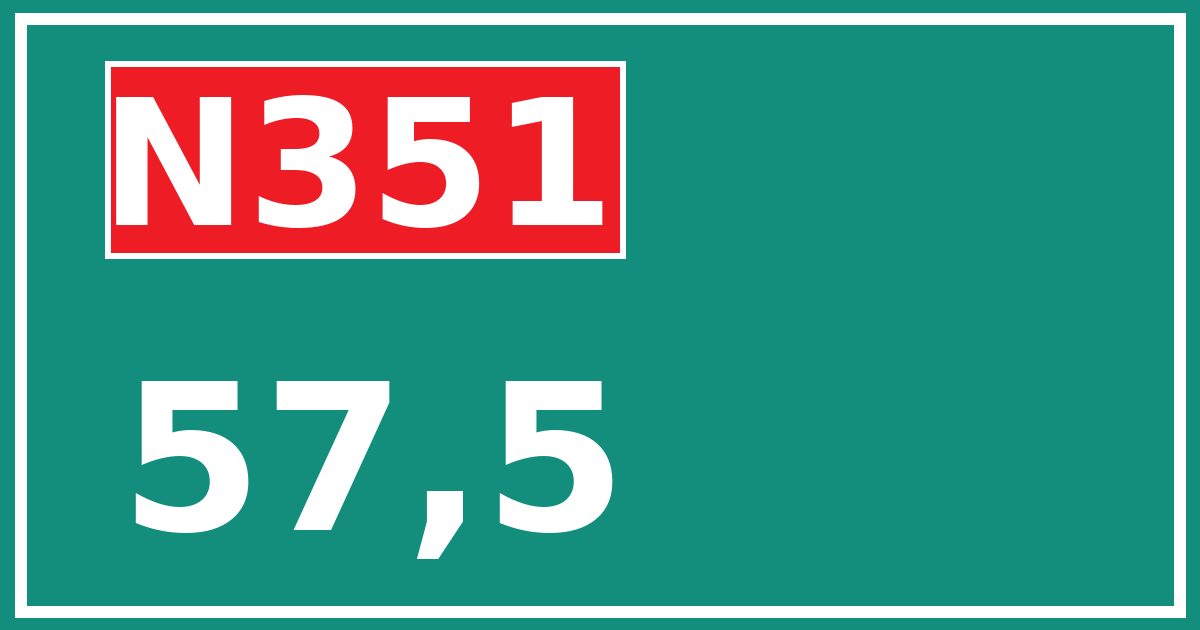 Hectometerbord N351 57,5