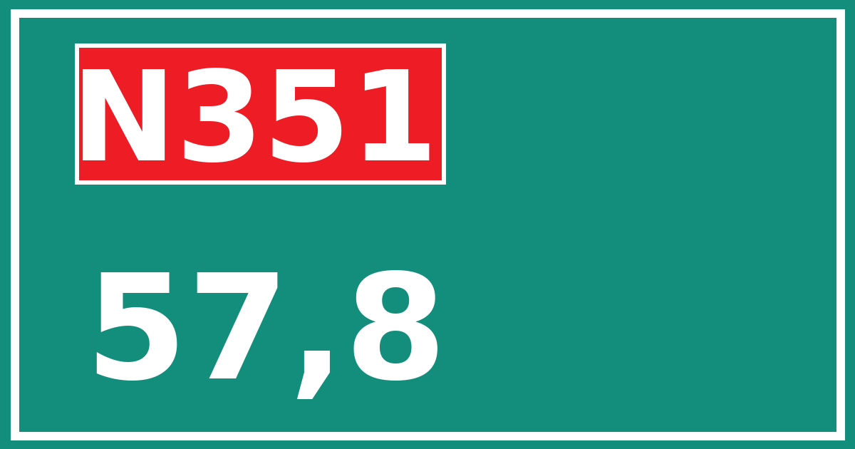 Hectometerbord N351 57,8