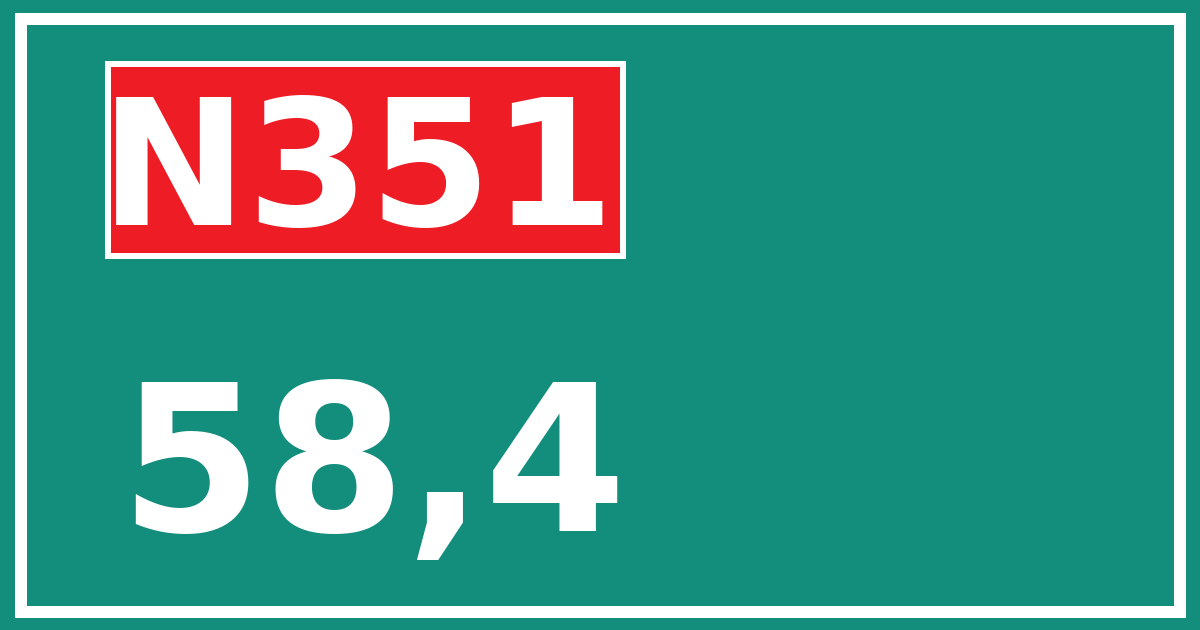 Hectometerbord N351 58,4