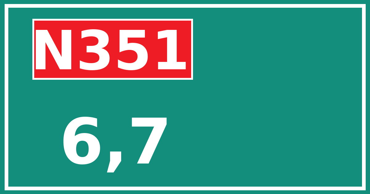 Hectometerbord N351 6,7