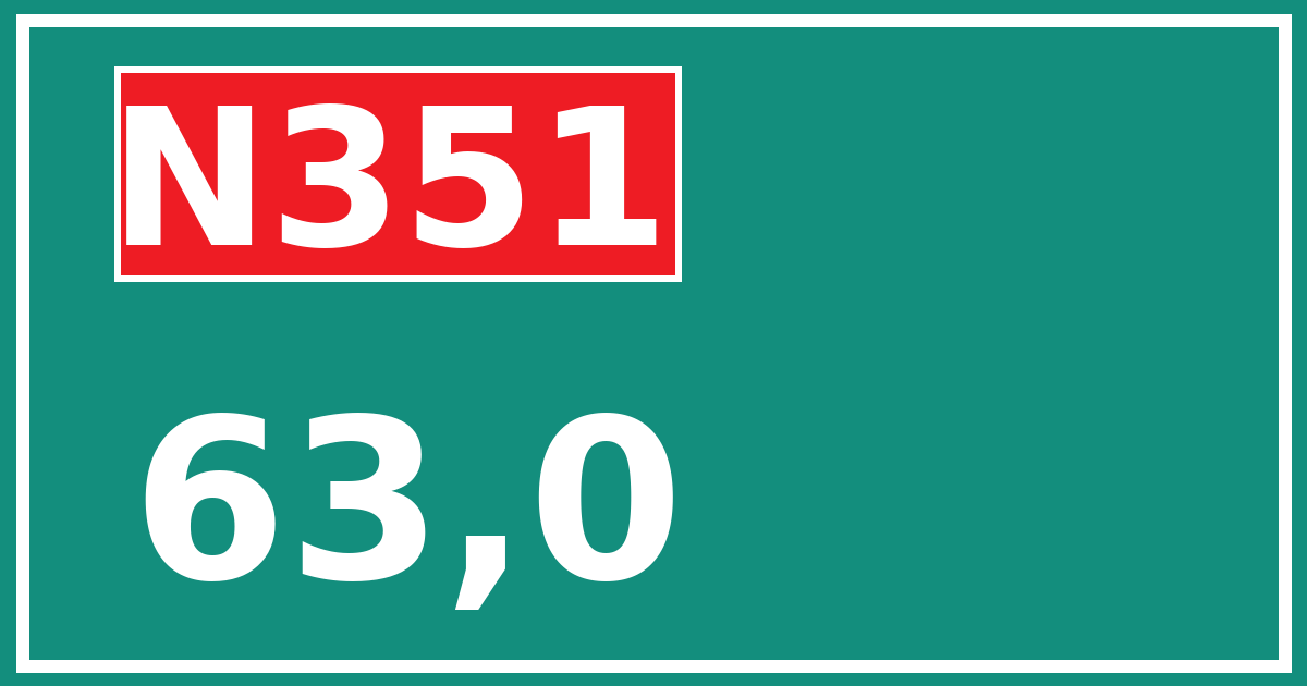 Hectometerbord N351 63,0