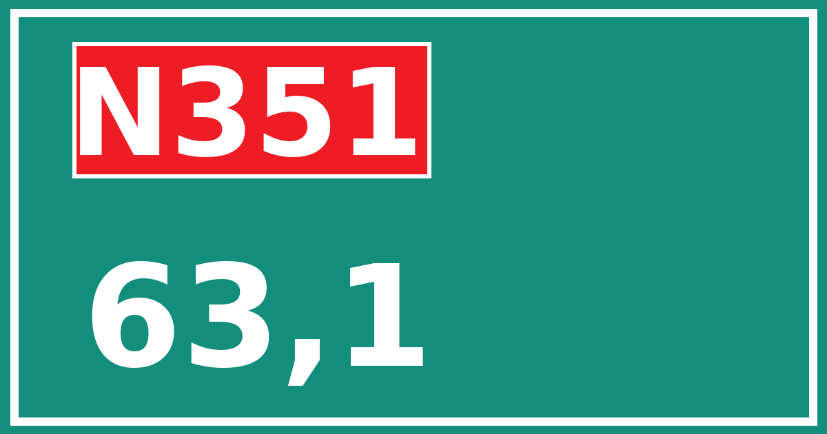 Hectometerbord N351 63,1