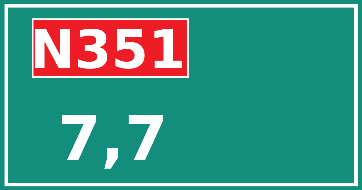 Hectometerbord N351 7,7