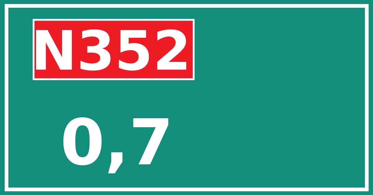 Hectometerbord N352 0,7