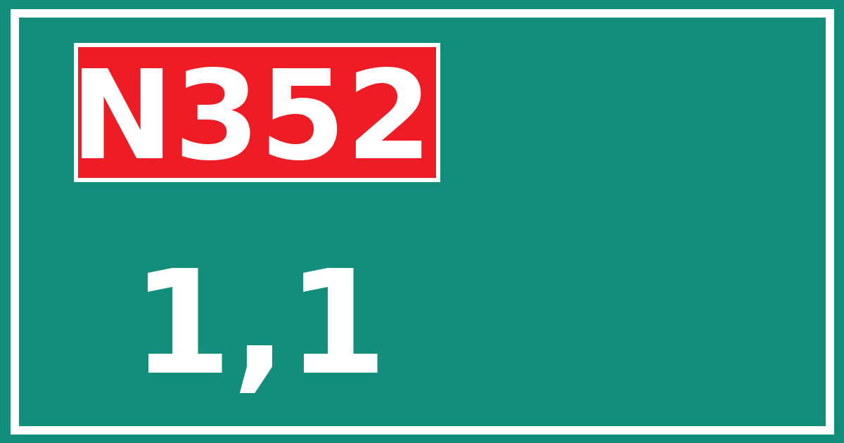 Hectometerbord N352 1,1