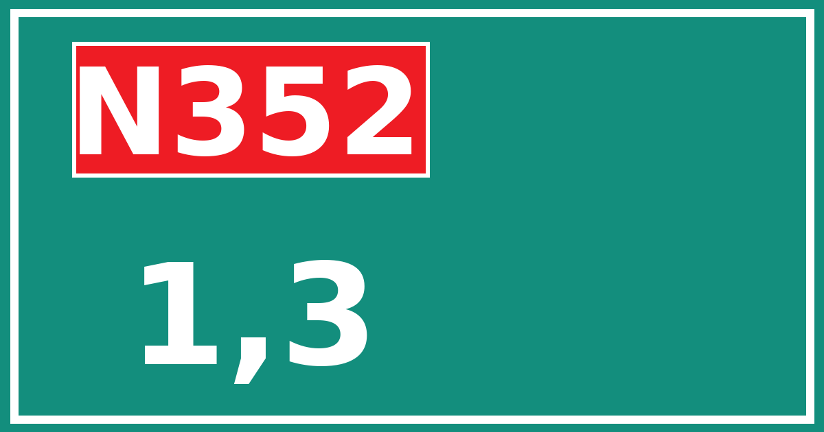 Hectometerbord N352 1,3