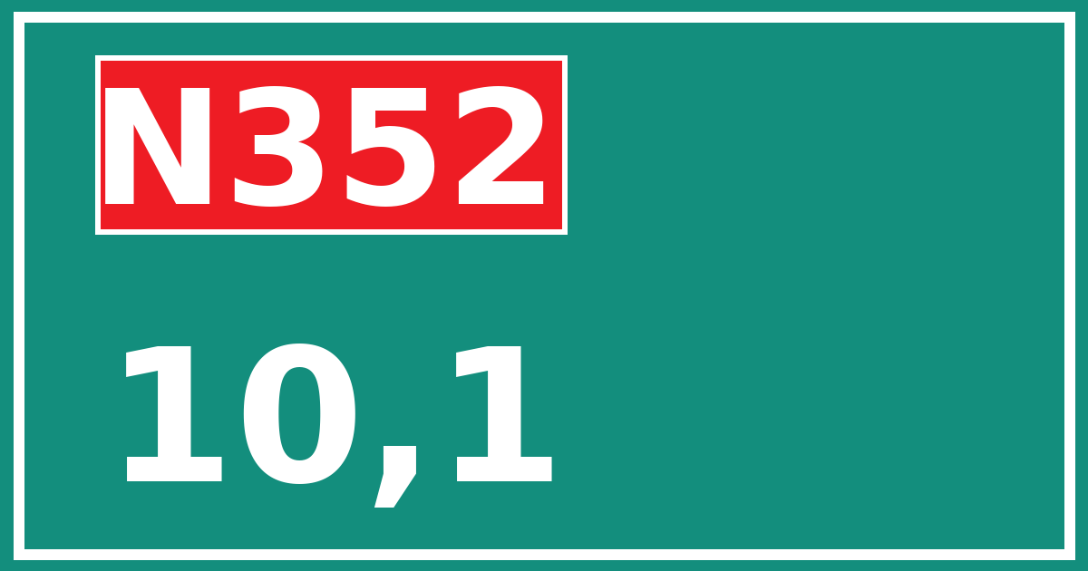 Hectometerbord N352 10,1