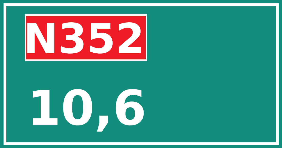 Hectometerbord N352 10,6