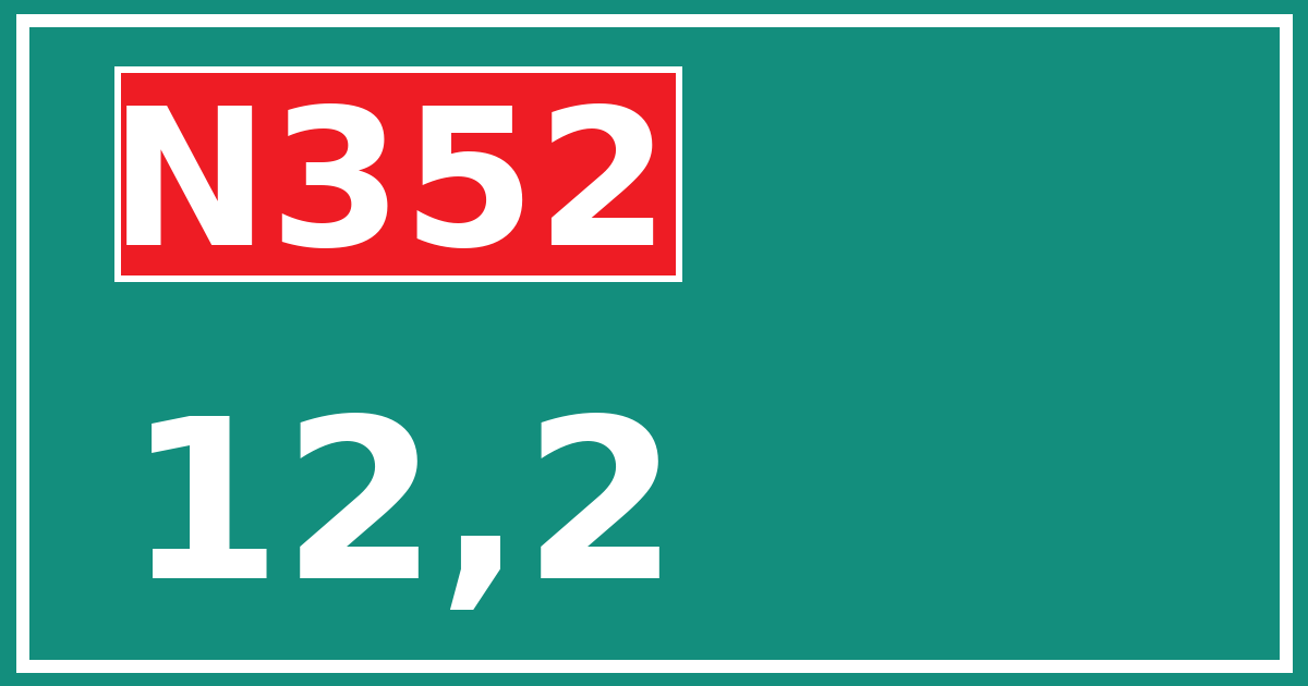 Hectometerbord N352 12,2