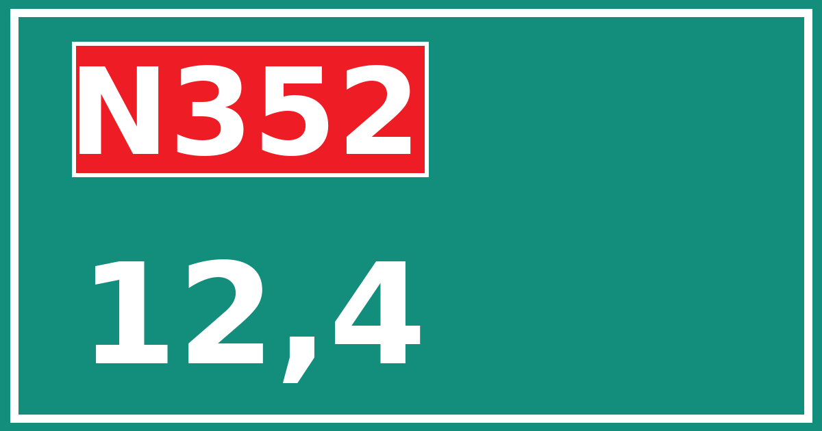 Hectometerbord N352 12,4