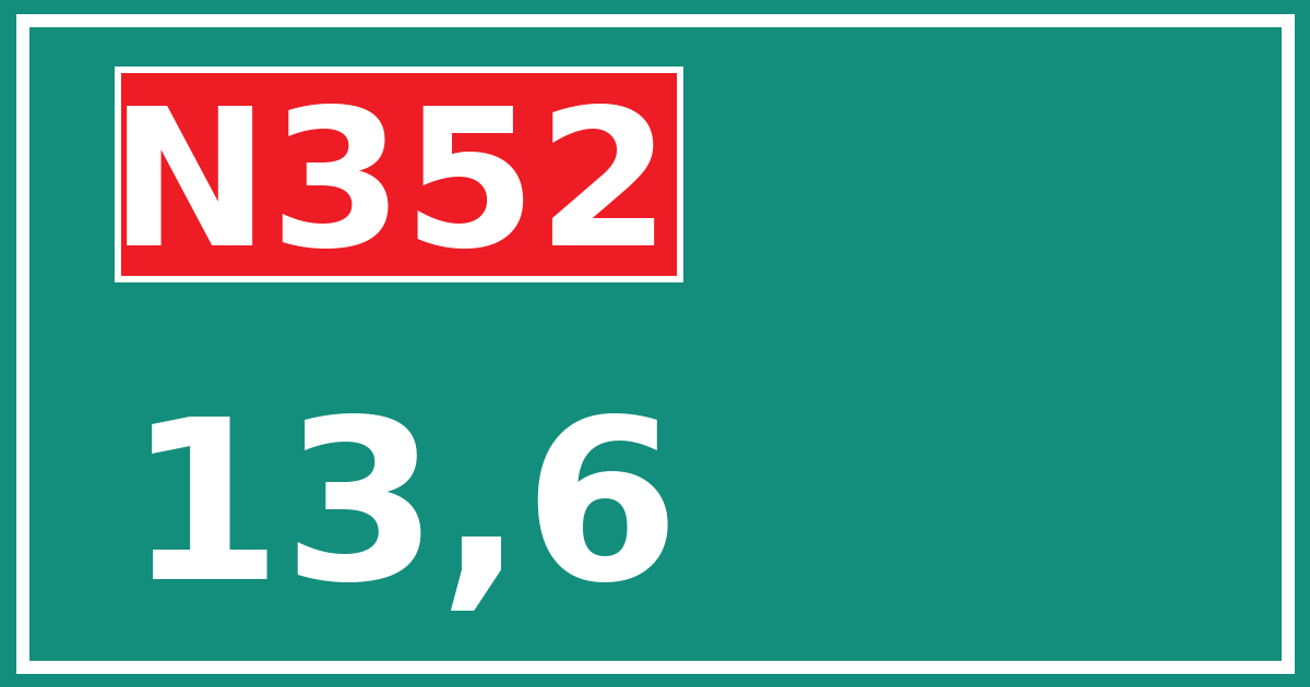 Hectometerbord N352 13,6