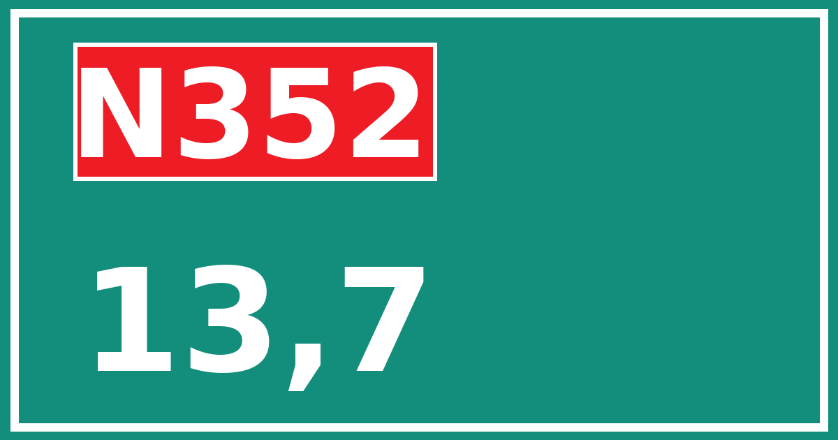 Hectometerbord N352 13,7