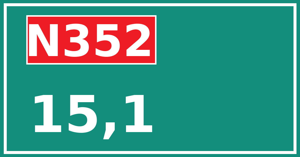 Hectometerbord N352 15,1