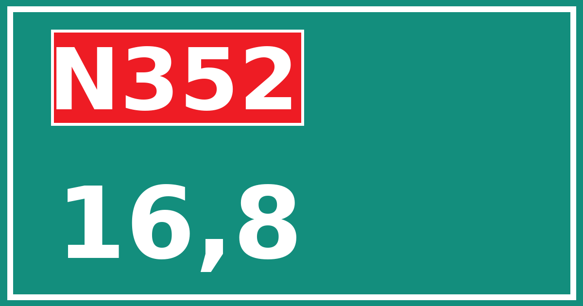 Hectometerbord N352 16,8