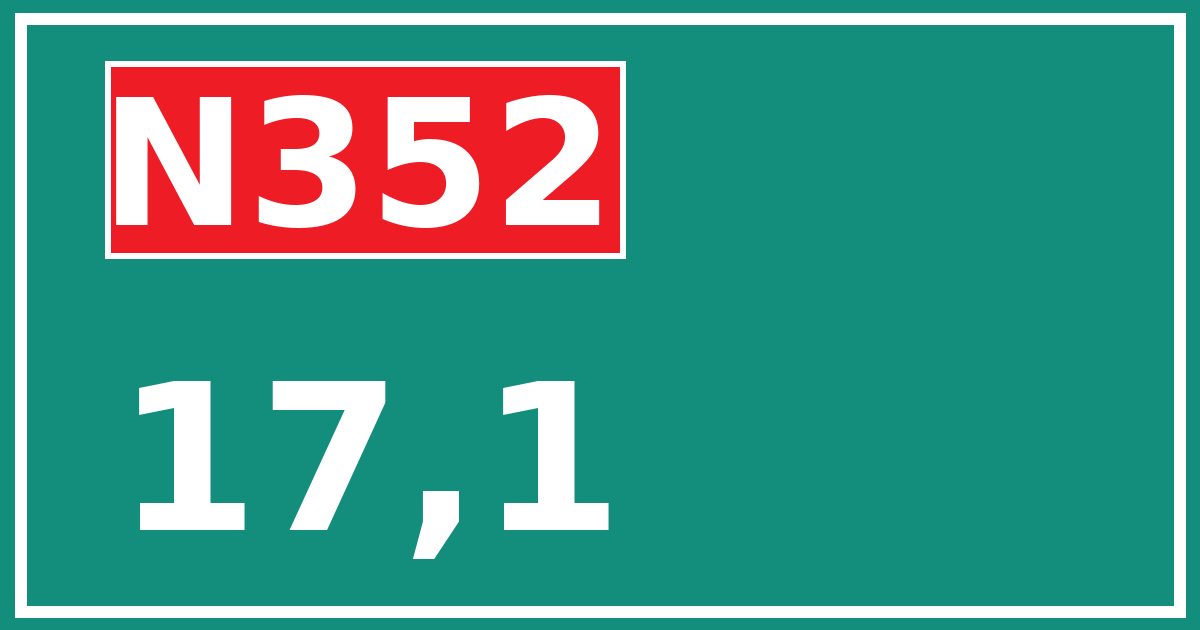 Hectometerbord N352 17,1