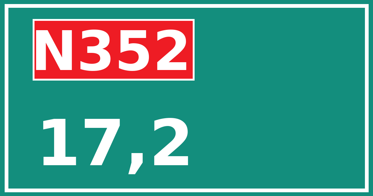 Hectometerbord N352 17,2