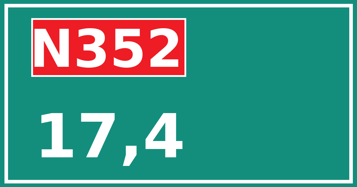 Hectometerbord N352 17,4