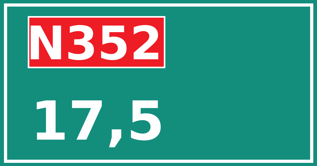 Hectometerbord N352 17,5