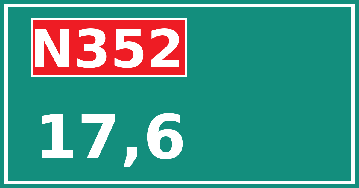 Hectometerbord N352 17,6