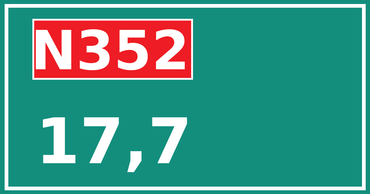 Hectometerbord N352 17,7