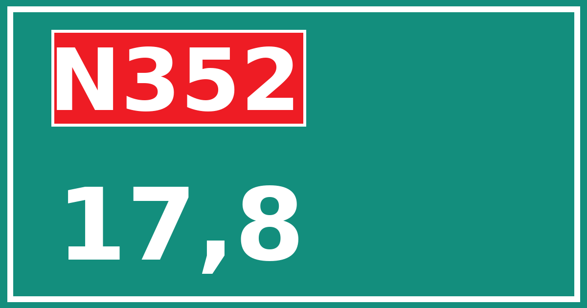 Hectometerbord N352 17,8