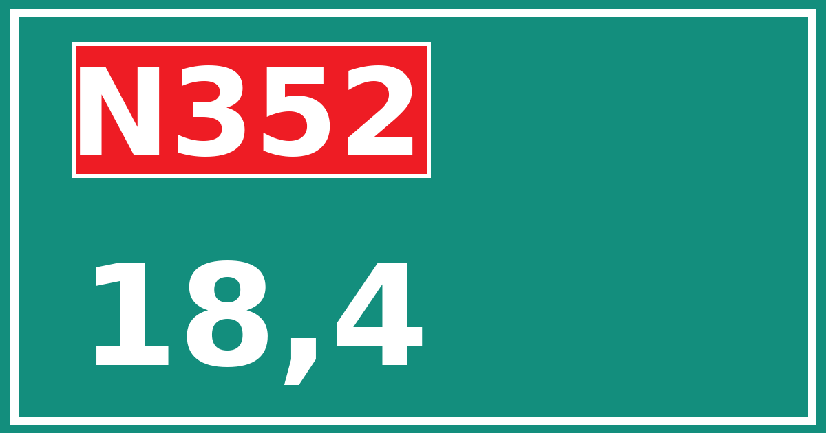 Hectometerbord N352 18,4