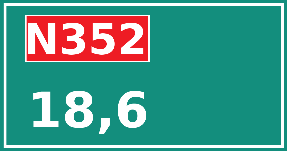Hectometerbord N352 18,6