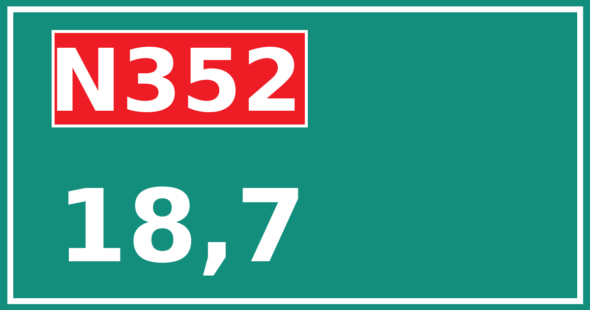 Hectometerbord N352 18,7