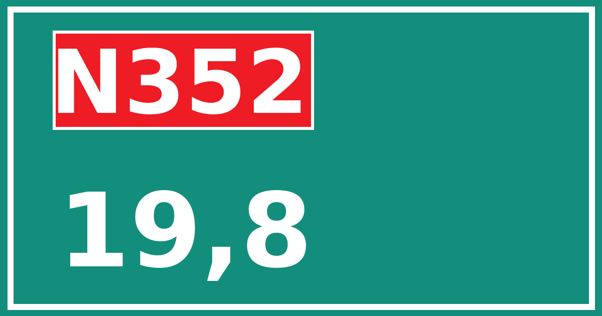 Hectometerbord N352 19,8