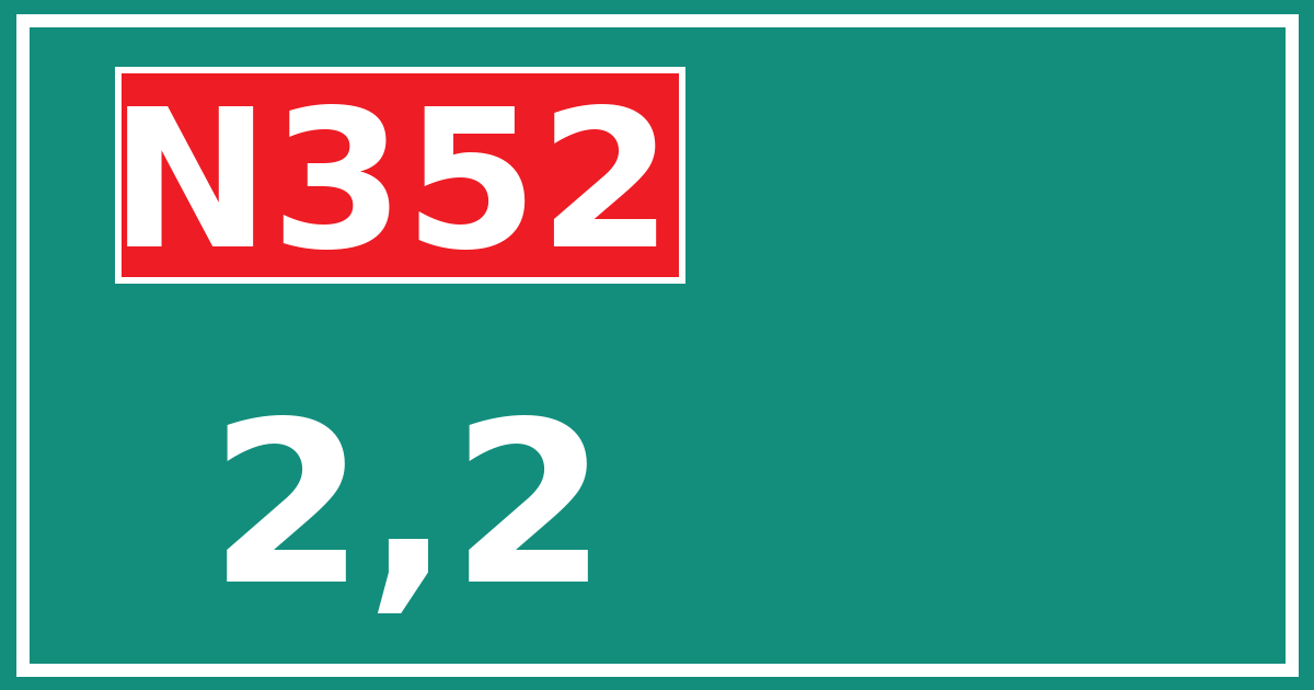 Hectometerbord N352 2,2