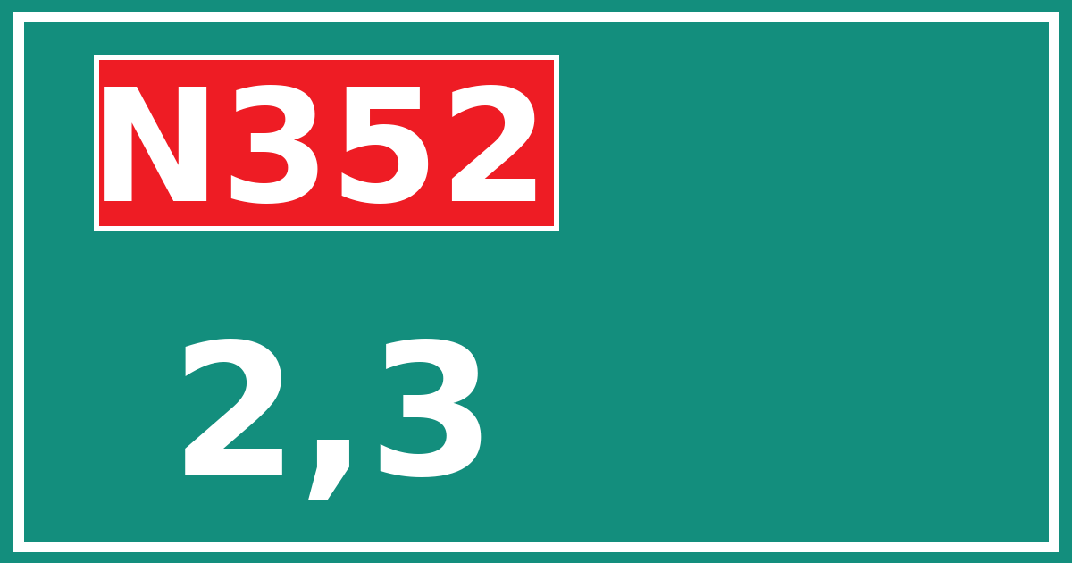 Hectometerbord N352 2,3