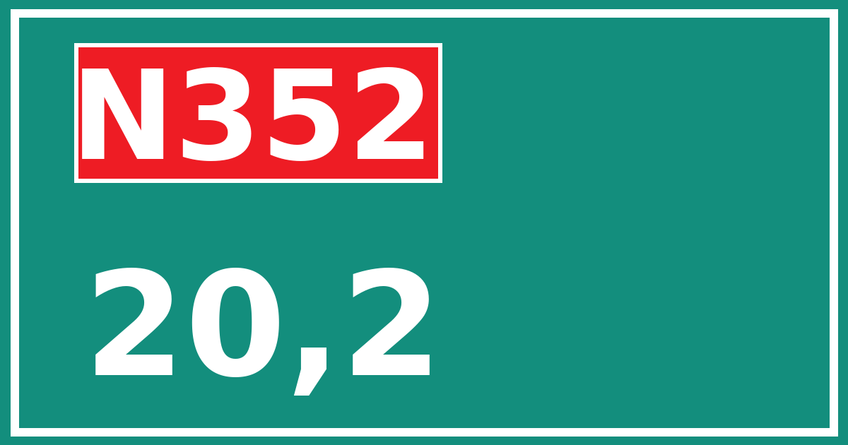 Hectometerbord N352 20,2