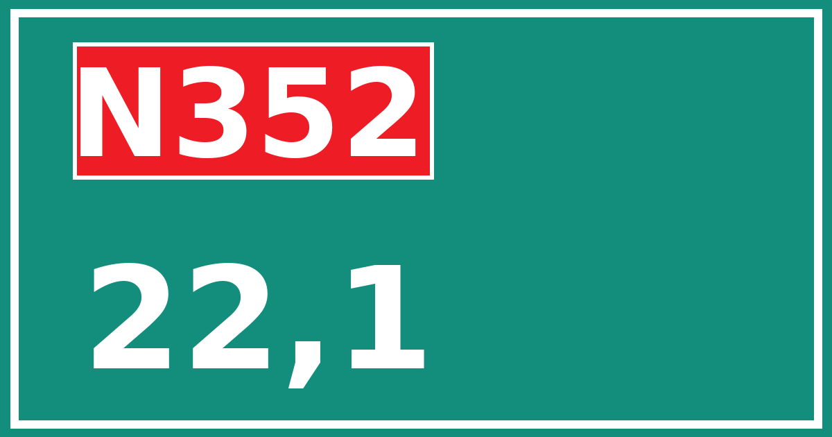 Hectometerbord N352 22,1