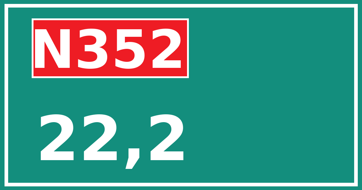 Hectometerbord N352 22,2