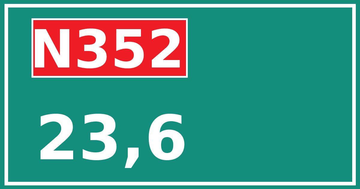 Hectometerbord N352 23,6