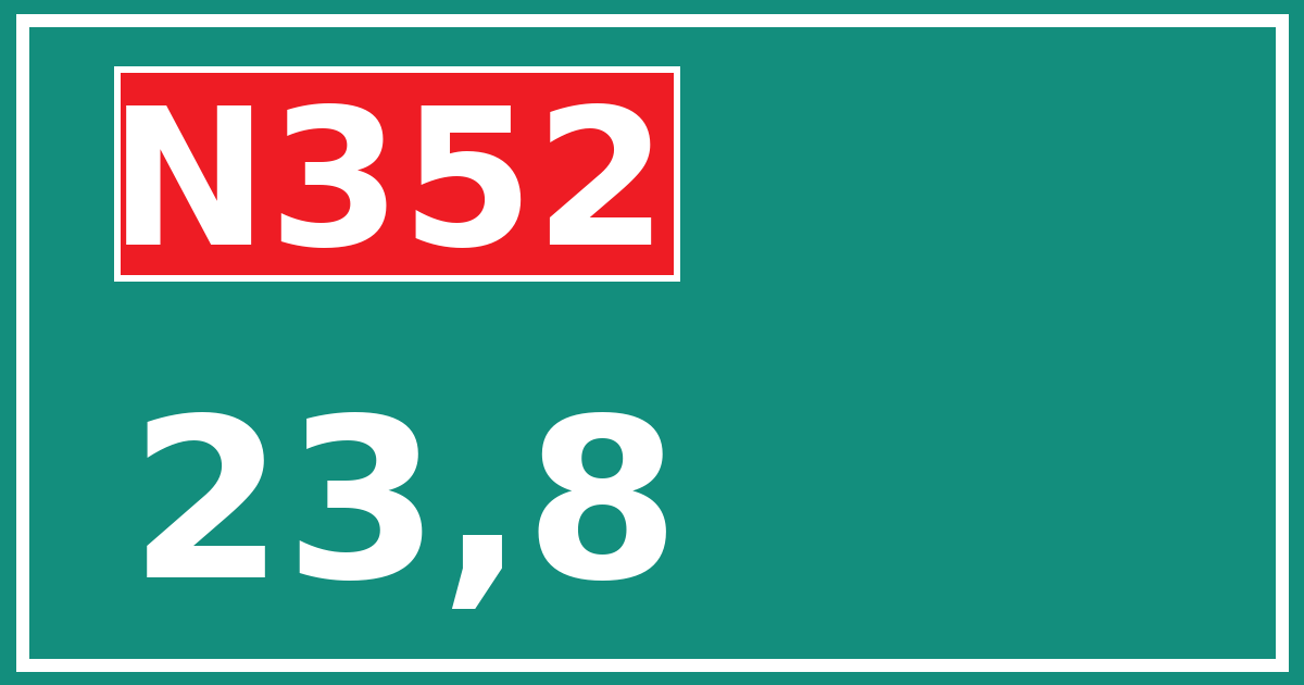 Hectometerbord N352 23,8