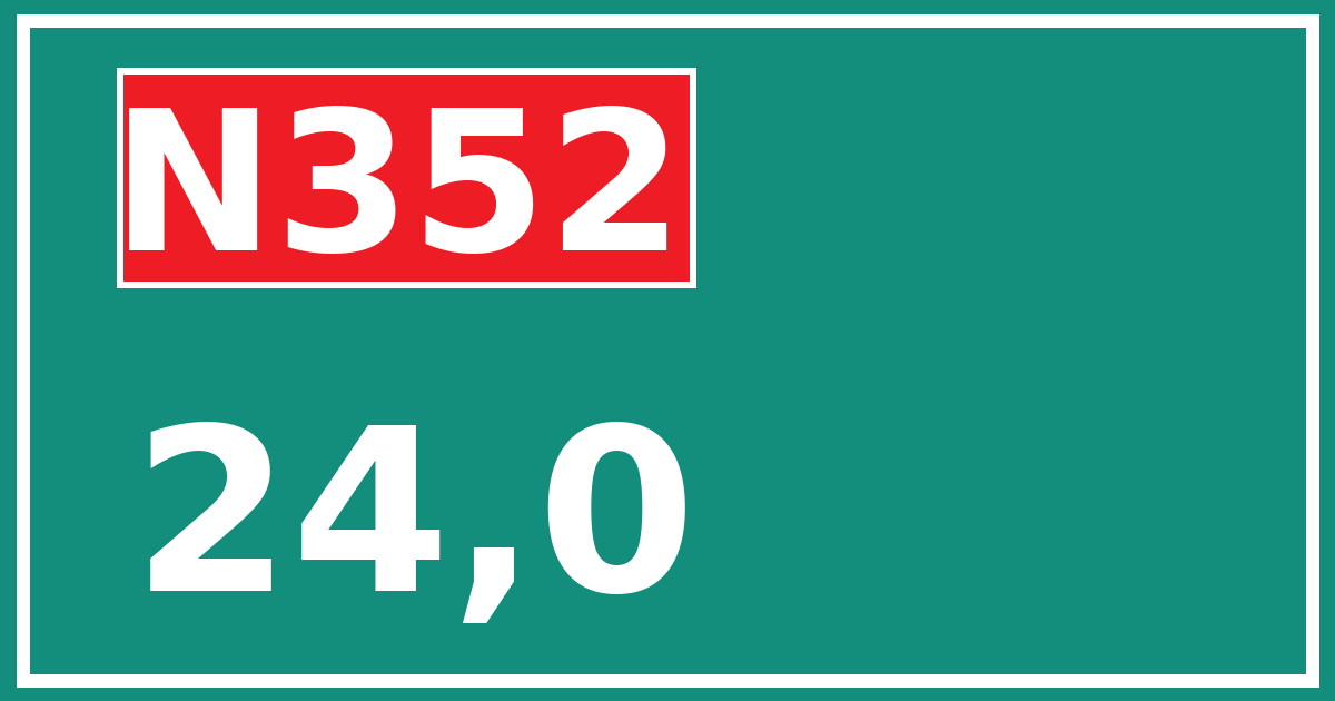 Hectometerbord N352 24,0