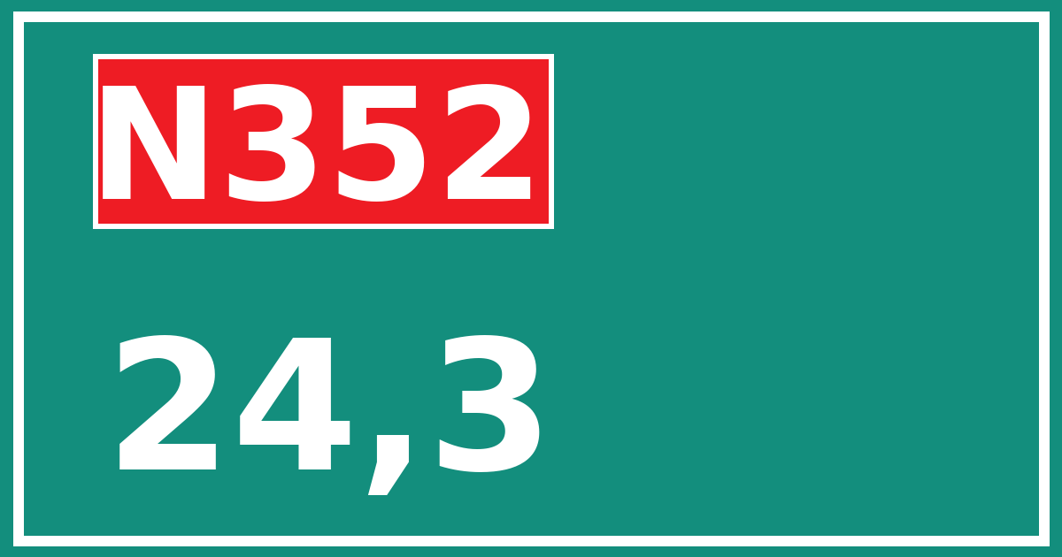 Hectometerbord N352 24,3