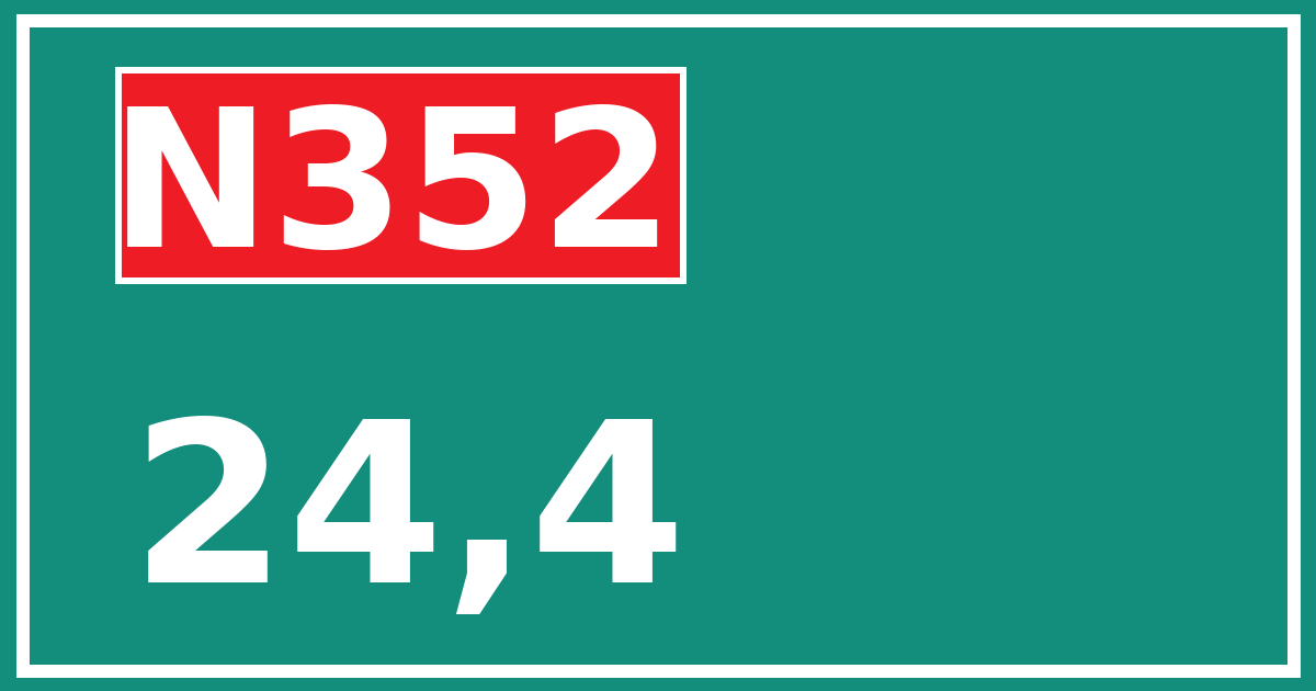 Hectometerbord N352 24,4