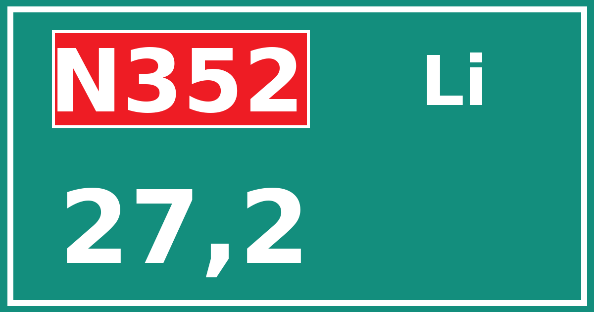 Hectometerbord N352 27,2 zijde Li