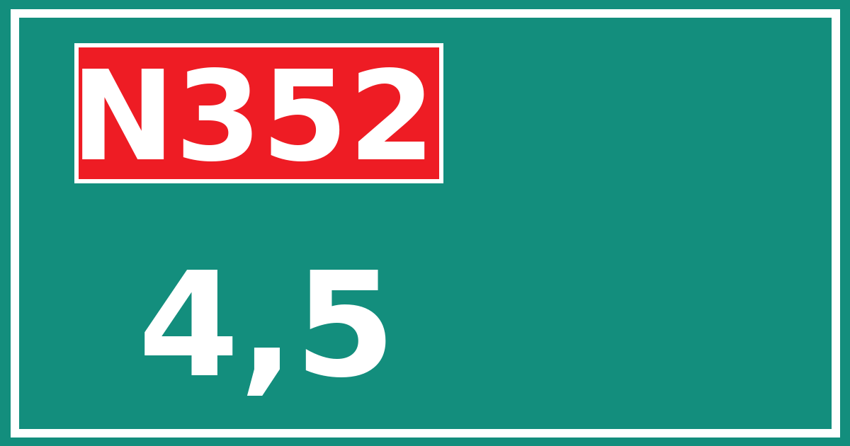 Hectometerbord N352 4,5