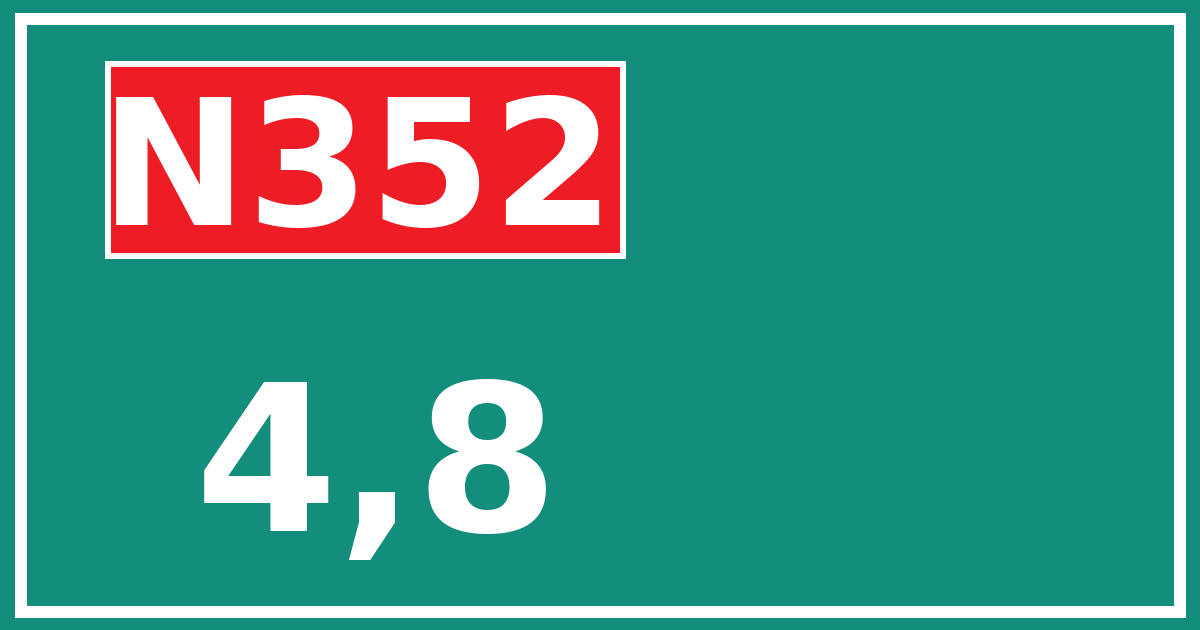 Hectometerbord N352 4,8