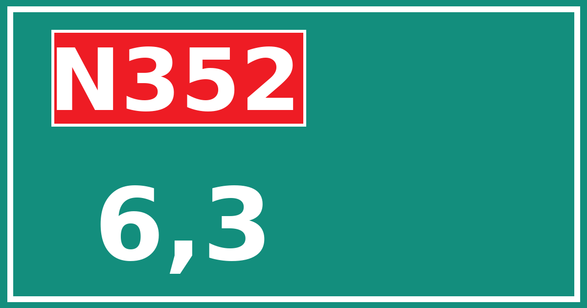Hectometerbord N352 6,3