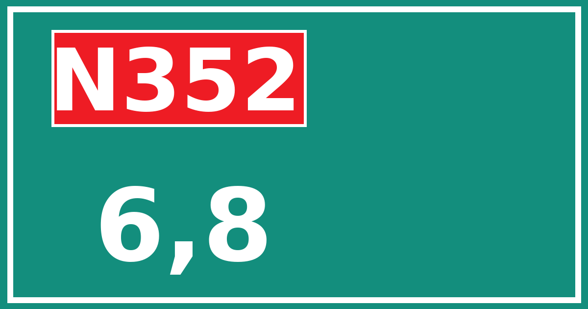 Hectometerbord N352 6,8
