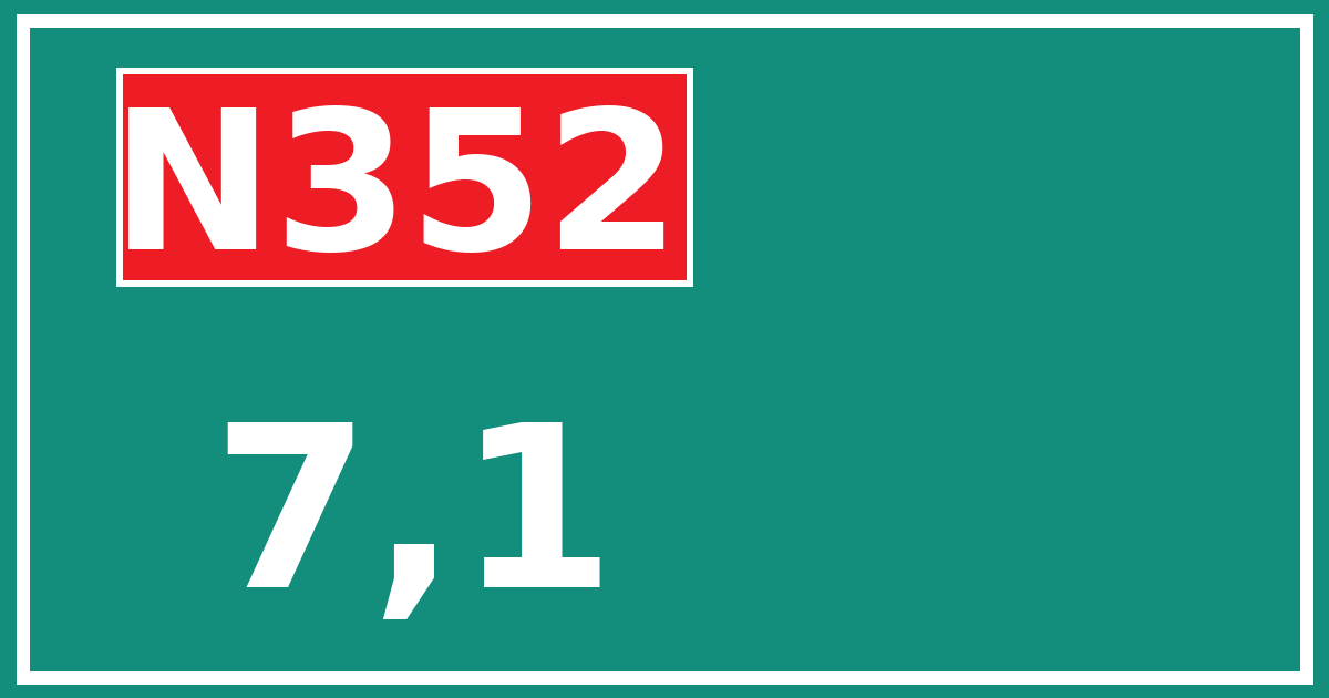 Hectometerbord N352 7,1